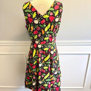 Eva Rose Dress | Vegetables | Zipper Back | Half Circle | Pockets